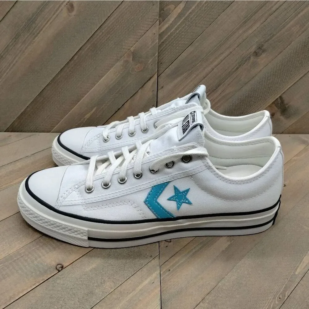 Converse Star Player 76 White Ocean Drip Blue Casual‎ Sneakers Womens Size 9.5